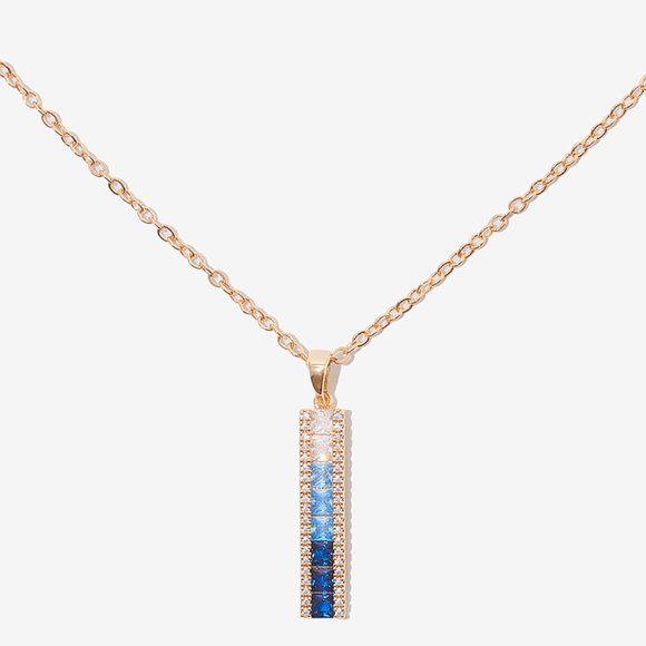 NWT Vince Camuto Blue Ombre CZ Necklace - Picture 1 of 3